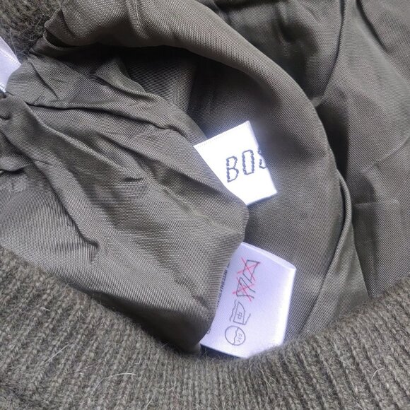 Vintage Gold Beaded Olive Sweater Pencil Skirt - Picture 5 of 8